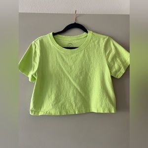 Urban Outfitters greenish/yellow crop tee